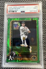 2025 Topps Chrome - Jacob Wilson #96 Green Lava Refractor /99 (RC)   PSA 9