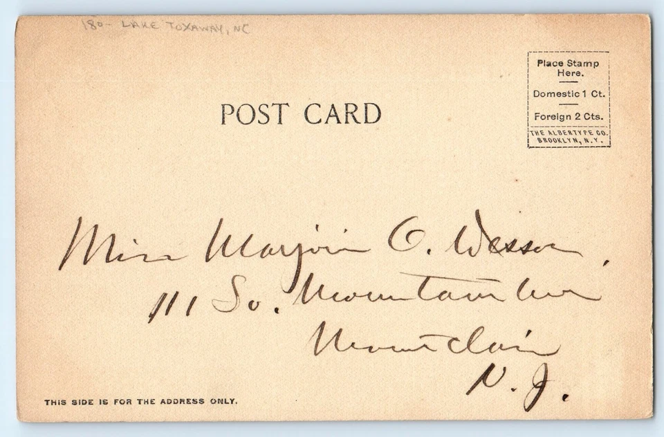 c1905 Toxaway Inn From Hawk Mountain Lake Toxaway North Carolina NC Postcard - Image 2 of 2