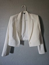Cropped White Women's Blazer Jacket