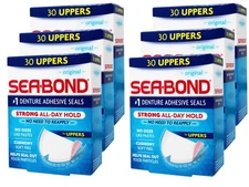 6 Pack - Sea-Bond Secure Denture Adhesive Seals, Original, Uppers, 30 Count