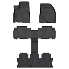 Floor Mats 3 Rows Liner For 2014-2019 Toyota Highlander TPE Rubber All Weather