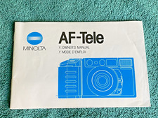 Minolta AF-Tele Owners Instruction Manual 1985 Excellent Original