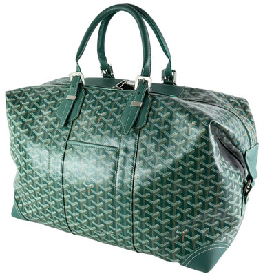 GOYARD Paris Green 45 Goyardine Canvas Boeing Duffle Bag Made in France