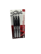 Sharpie Retractable Permanent Markers, Fine Point, Black, 3 Count