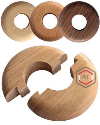 GEDOTEC Heizkörper Rosette Holz Abdeckung Heizungsrohr Rohr Abdeckrosette rund Ø 16-23