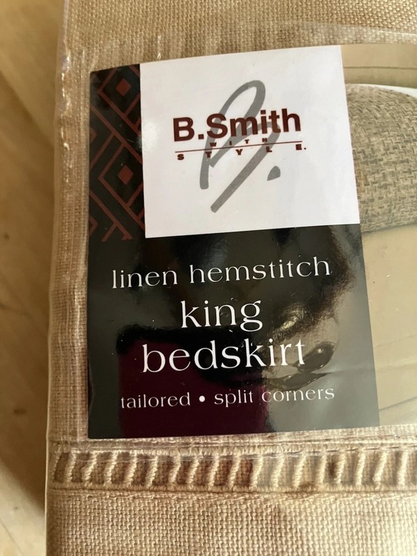 New B Smith Tan Linen King Size Tailored Bedskirt