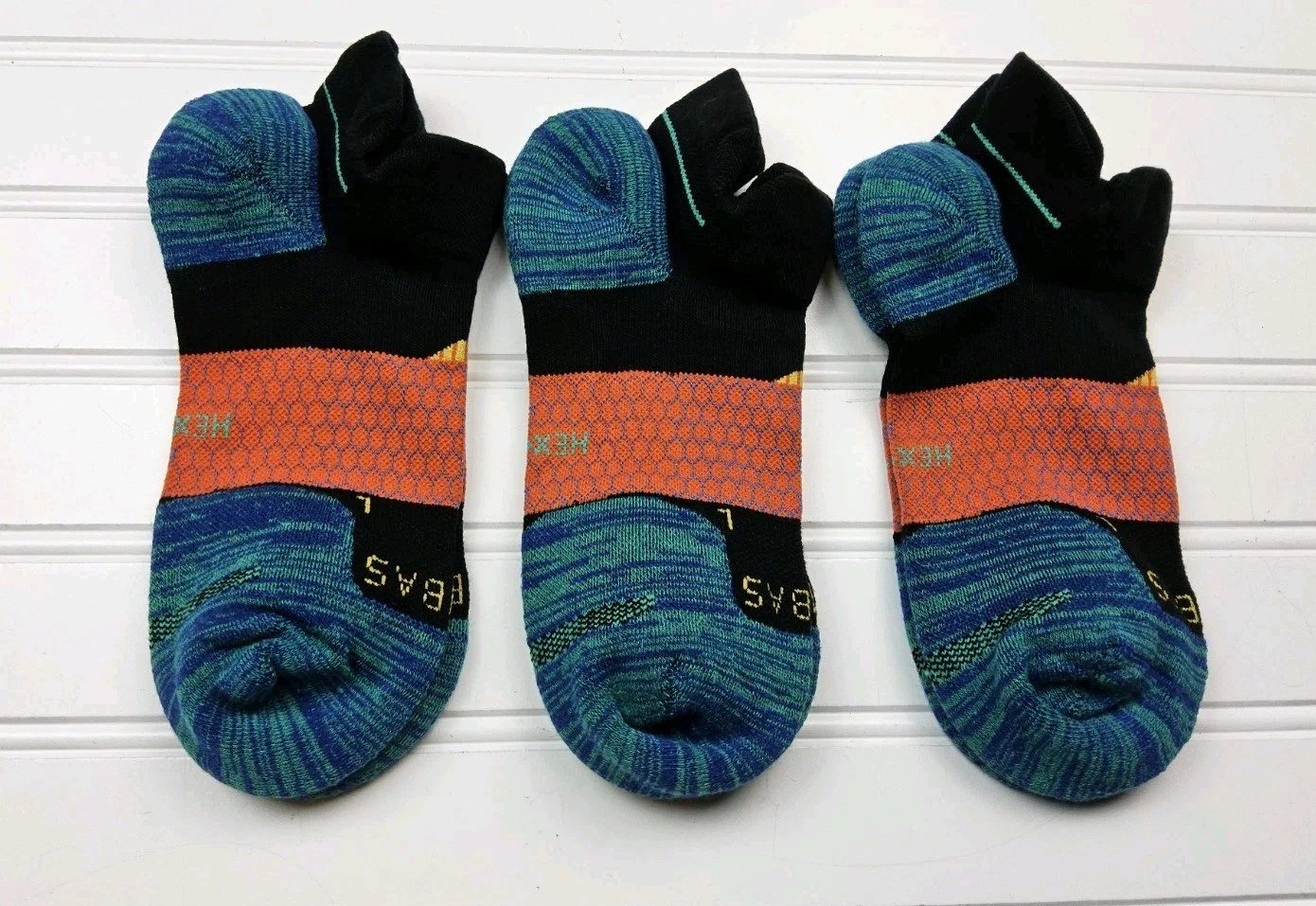 Bombas Hex-Tec Athletic Ankle Socks Lot Of 3 Pairs Size M