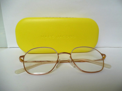 Marc Jacobs 38 Gold & Creme Geometrische Brille & Etui 51 19 140