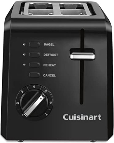 Cuisinart CPT-122BK 2-Slice Compact Plastic Toaster, Slots for Bagels & Bread, 7 - Picture 1 of 6