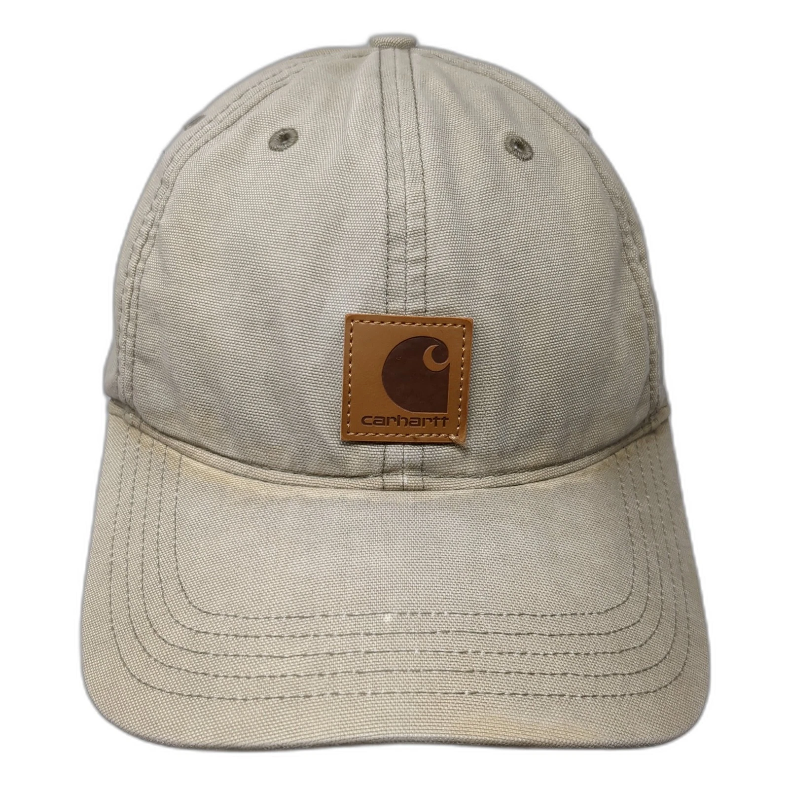 Carhartt Strapback Baseball Cap Beige One Size Adjustable Outdoor Patched Logo
