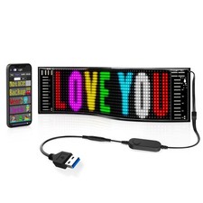 Scrolling Bright Advertising LED Signs, Flexible USB 5V LED Car Sign Bluetooth A