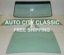 1967 1968 Ford Mustang Fastback Glass Windshield Vent Door Back Green Windows
