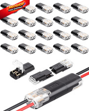 20pcs Low Voltage Wire Connector,Double-Wire Plug-in Connector with black