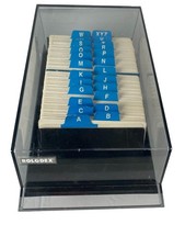 Vintage Rolodex VIP-24C Covered Rotary Card File Blue A-Z Dividers