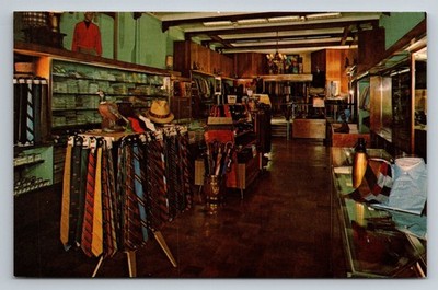 Vintage Reiner & Core Menswear Store Interior Morgantown WV Postcard