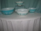 1960's Vintage Pyrex Bowls Set of 4 Butterprint Cinderella set 441-442-443-444
