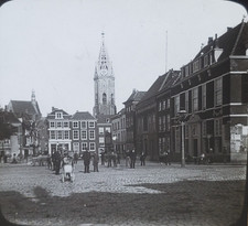 Market Place, The Hague, Holland, Netherlands, c1890s Magic Lantern Glass Slide
