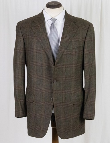 NEW Ermenegildo Zegna Heritage Brown Glen Plaid Sport Coat Jacket Trim 42 R
