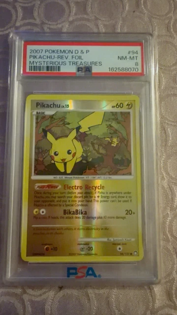 2007 Pokemon Mysterious Treasures Pikachu 94/123 Reverse Holo PSA Graded