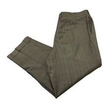 Ralph Lauren LRL Men  s 100 Wool Pleated Dress Pants Beige/Brown Plaid   42x30