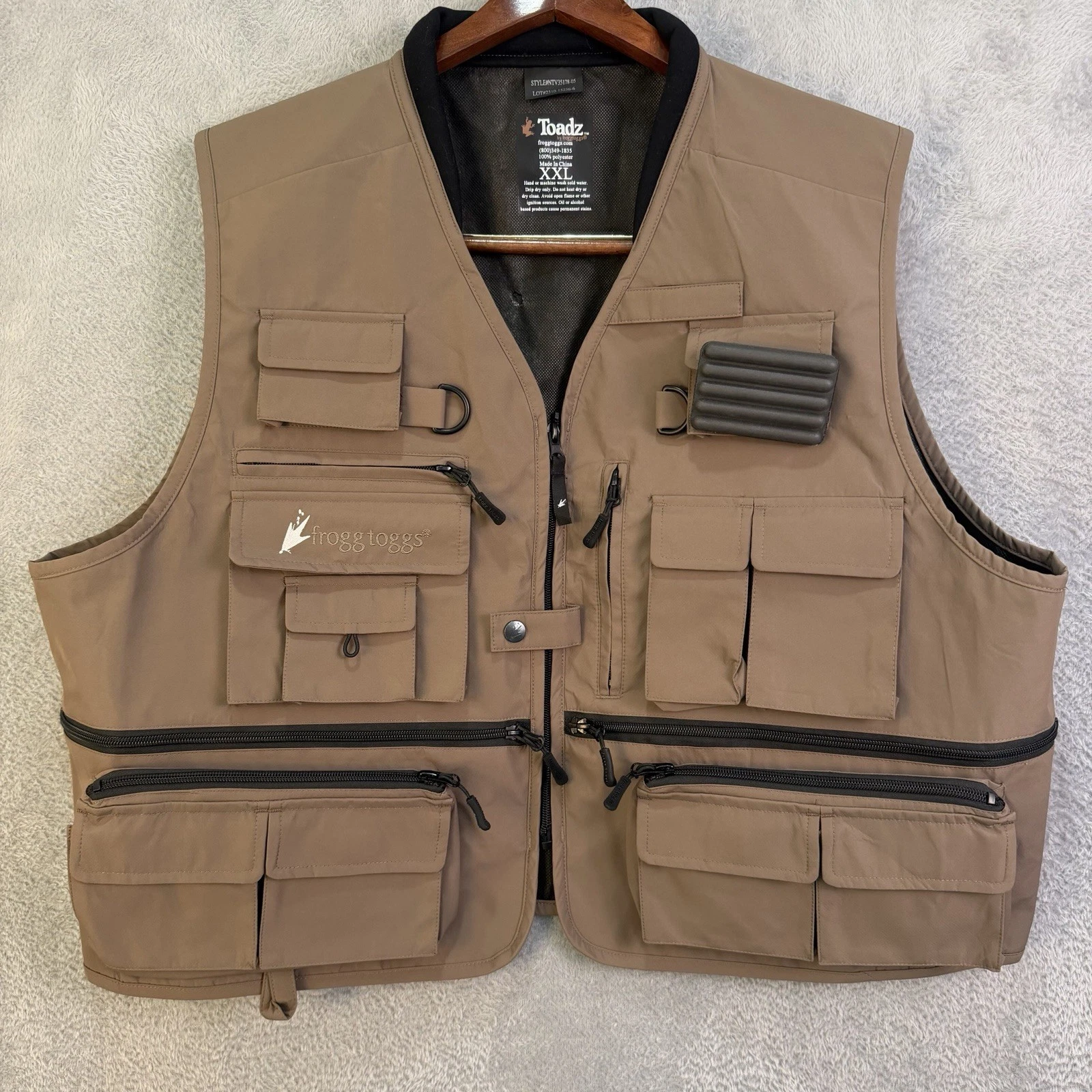 Frogg Toggs HellBender Toadskinz Fly Fishing Pack Vest Stone XXL NEW READ Y166