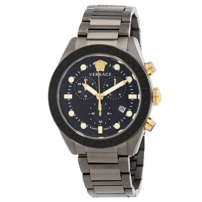 Versace VE6K00623 Greca Dome Black Dial 43 mm Men's Watch New