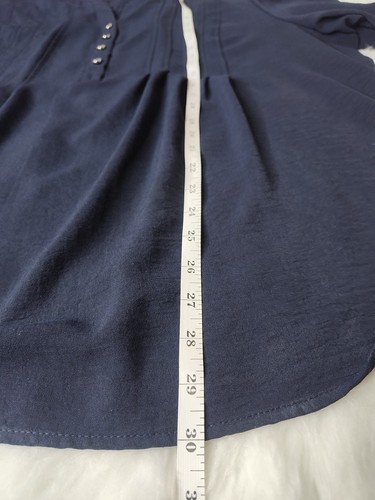 Cocomo Damen Top Größe 3X Blau 3/4-Arm V-Ausschnitt Bluse - Bild 6 von 7