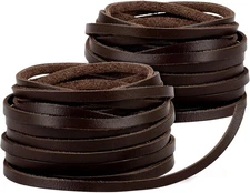 10 Yards Flat Genuine Leather Cord, 3/4/5 mm Available, Real Leather Strips, Nat