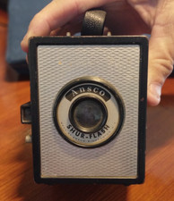 Vintage 1950s Ansco Shur Flash Box Camera Brownie Style Untested Very Clean 