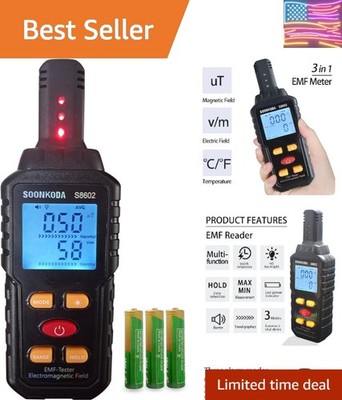 3 in 1 EMF Meter,EMF Reader,Electromagnetic Field Radiation Detector,EMF Test...