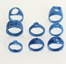 Lot Of 8 Wax  Rings. Wax Patterns For Lost Wax Casting 25-106