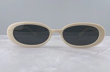 Ivory Oval Sunglasses Retro With Black Lenses
