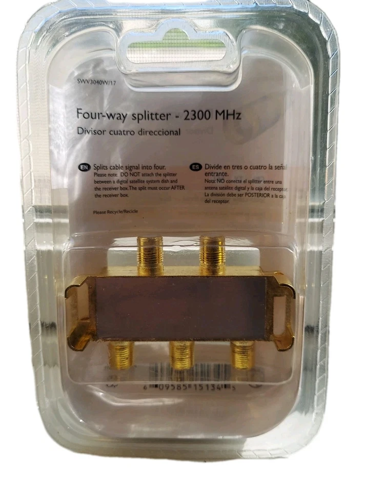 Philips Four-Way Splitter 24K Gold Splits Cable Signal Into 3 Or 4 CBL TV SAT - Image 2 of 2