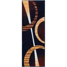 Premium Indus Black/Brown 2 Ft. X 7 Ft. Geometric Runner Area Rug