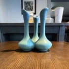 Van Briggle Lot of 3 Pottery Bud Vases Blue/Green Matte MCM Vintage
