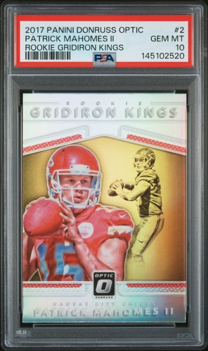 PANINI DONRUSS OPTIC ROOKIE GRIDIRON KINGS PATRICK MAHOMES II ROOKIE RC PSA 10