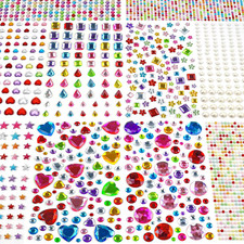 3000 PCS Gem Stickers - Self Adhesive Scrapbook Supplies  Rhinestones for Craft
