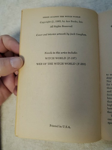 Three Against the Witch World by Andre Norton 1965 Ace 1st Printing Paperback - Bild 3 von 3