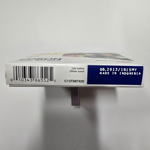 Nuevo cartucho de tinta amarillo genuino Epson #87 T087420 sellado caducidad 2014-2015 - Imagen 2 de 2