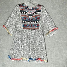 Umgee Tunic Top Womens Size Small Boho Floral Hippie Empire Waist Popover Casual