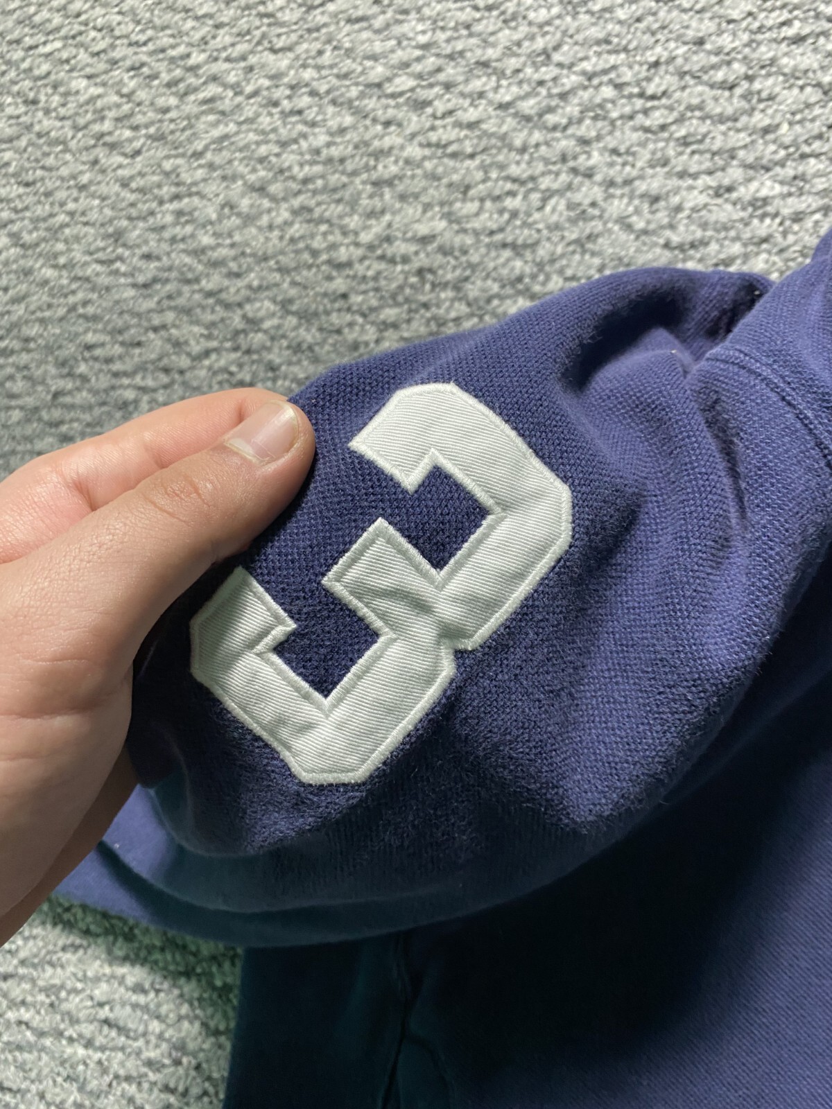 Polo vintage Mwns L ralph lauren big pony zip grande giacca britannica blu