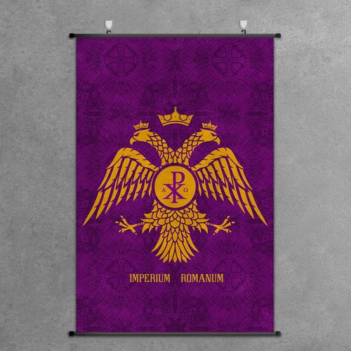 Altes Reich Banner Reich Flagge Schriftrolle Poster Emblem Drucke Wandkunst Byzanz - Bild 8 von 17