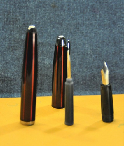 "Inoxcrom" Zeppelin Flash Burgundy&CT(Chrome Trims) Made in Spain Fountain Pen - Imagen 4 de 13
