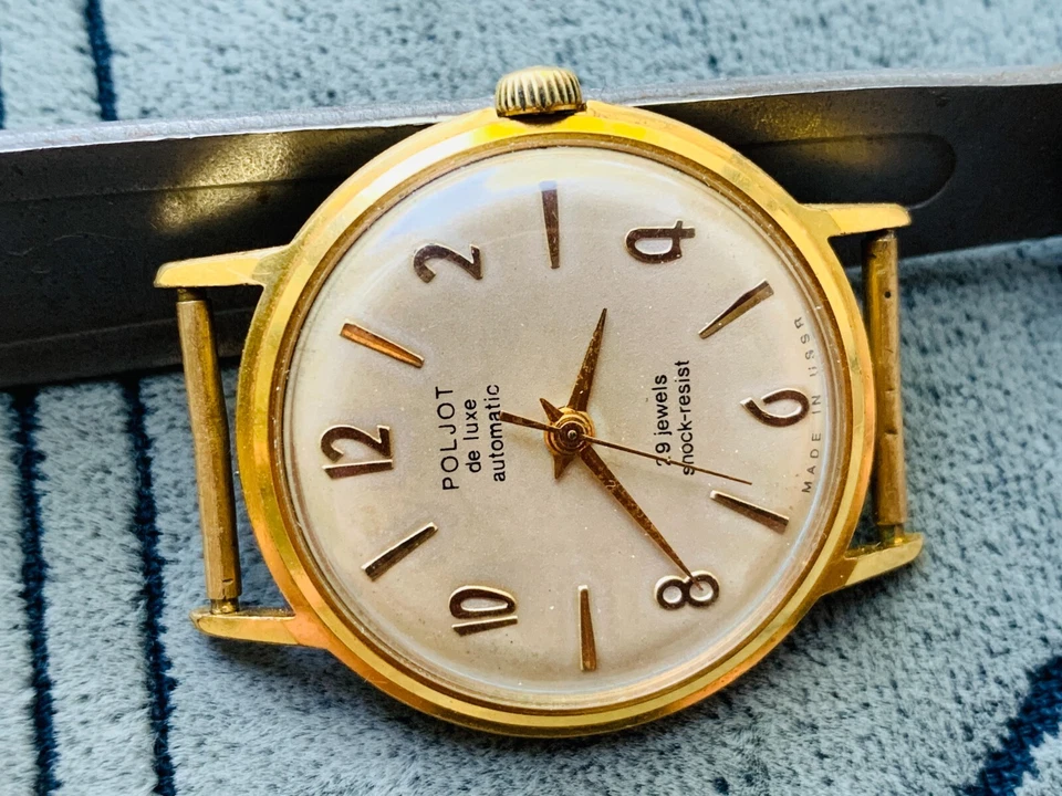 Reloj Coleccionable Poljot De Luxe 29 Joyas Automático Au20 Chapado en Oro 1 MChZ/uhr Foto 3 de 4