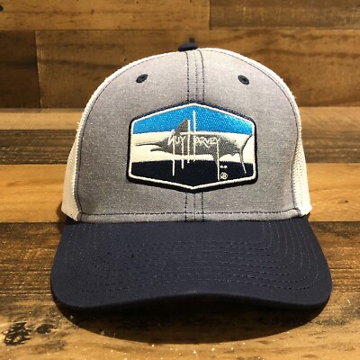 Guy Harvey Hat Snapback Trucker Cap Mens Gray Mesh Back Fishing Outdoor - READ