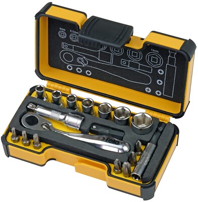 Felo - XS 18 - Tool Set 1/4'' with Mini Ratchet, Bits, Sockets and Accessories