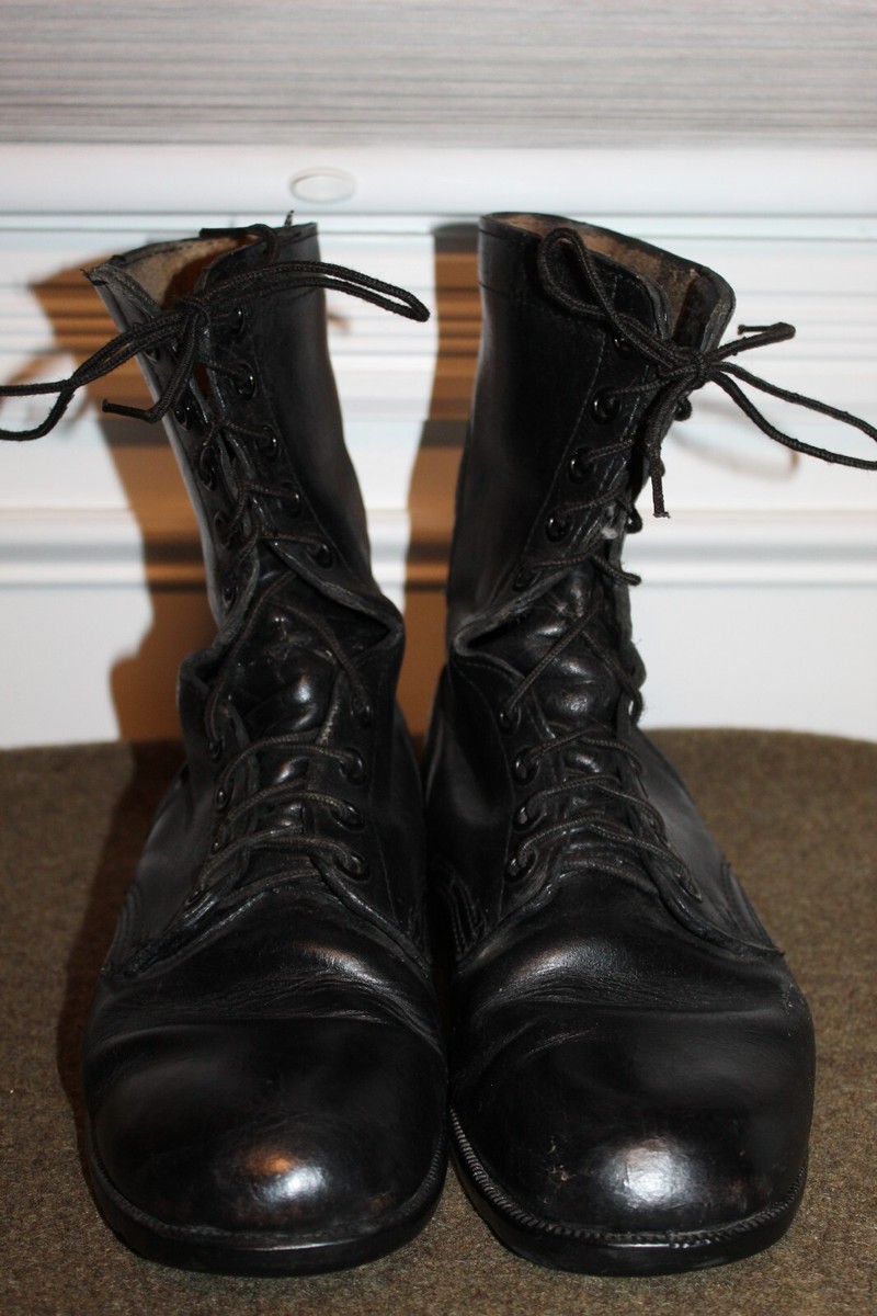 Original Cold War U.S. Army Paratrooper Black Leather Jump Boots
