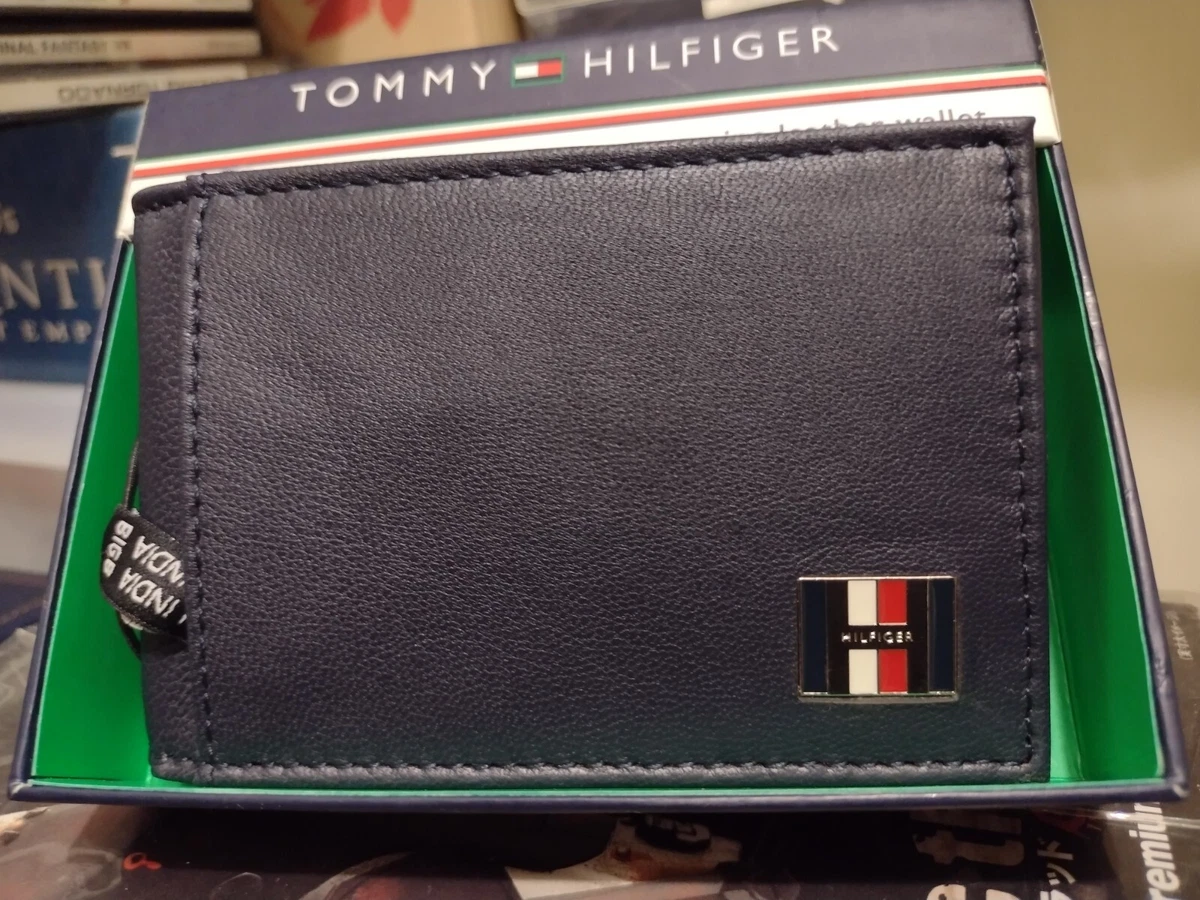 Tommy Cayne Bi-fold Wallet Leather, Navy) with Money Clip | eBay