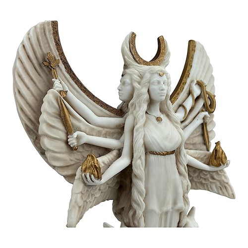 Hecate Triple Goddess of Magic Night Moon Sculpture Statue Grey Patina 11.8in - Picture 9 of 11