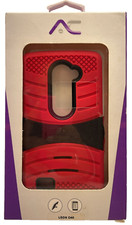 Funda Protectora Premium con Pata de Cabra para LG Leon C40 - Rojo/Negro
